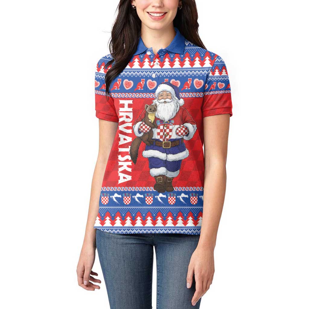 Croatia Christmas Women Polo Shirt Djed Bozicnjak Hrvatska - Wonder Print Shop
