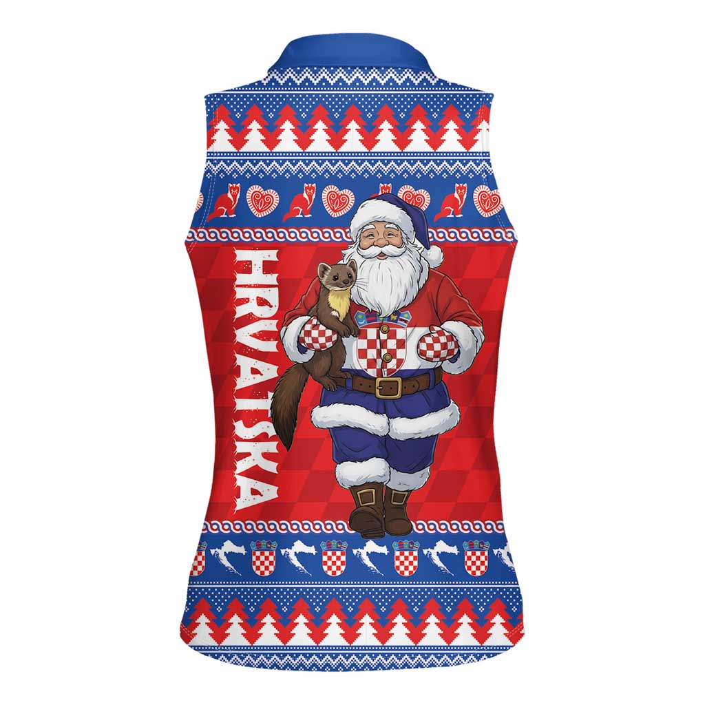 Croatia Christmas Women Sleeveless Polo Shirt Djed Bozicnjak Hrvatska - Wonder Print Shop