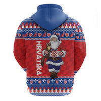 Croatia Christmas Zip Hoodie Djed Bozicnjak Hrvatska - Wonder Print Shop