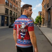 Croatia Christmas Zipper Polo Shirt Djed Bozicnjak Hrvatska - Wonder Print Shop