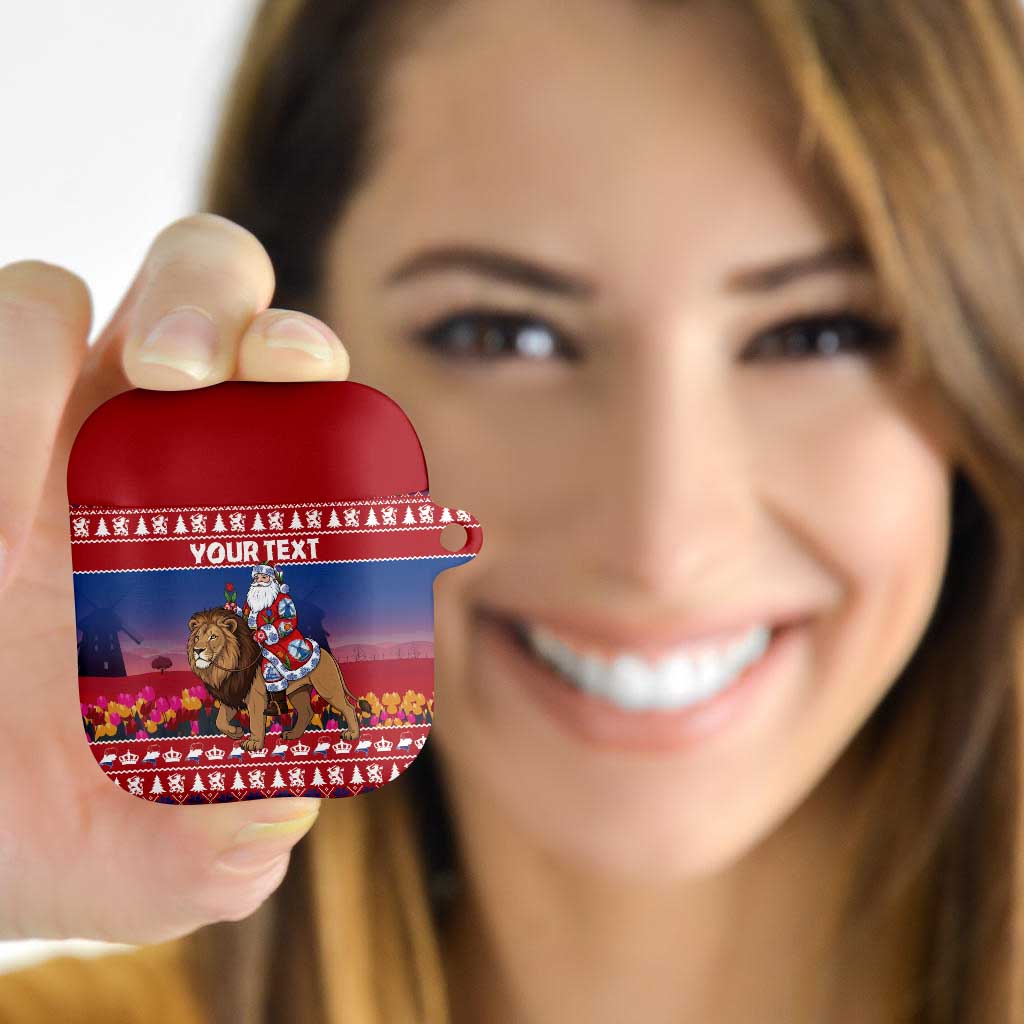 Netherlands Christmas Personalized AirPods Case Santa Riding Lion Fijne Kerstdagen - Wonder Print Shop