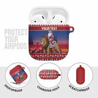 Netherlands Christmas Personalized AirPods Case Santa Riding Lion Fijne Kerstdagen - Wonder Print Shop