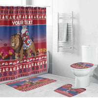 Netherlands Christmas Personalized Bathroom Set Santa Riding Lion Fijne Kerstdagen - Wonder Print Shop