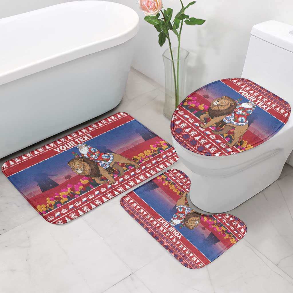 Netherlands Christmas Personalized Bathroom Set Santa Riding Lion Fijne Kerstdagen - Wonder Print Shop