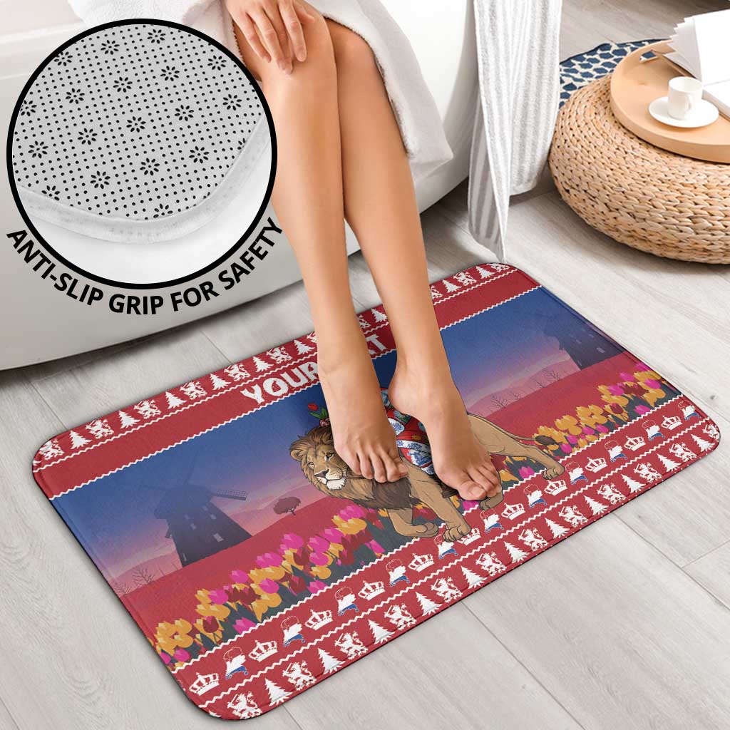 Netherlands Christmas Personalized Bathroom Set Santa Riding Lion Fijne Kerstdagen - Wonder Print Shop