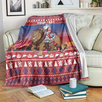 Netherlands Christmas Personalized Blanket Santa Riding Lion Fijne Kerstdagen - Wonder Print Shop