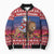 Netherlands Christmas Personalized Bomber Puffer Jacket Santa Riding Lion Fijne Kerstdagen - Wonder Print Shop