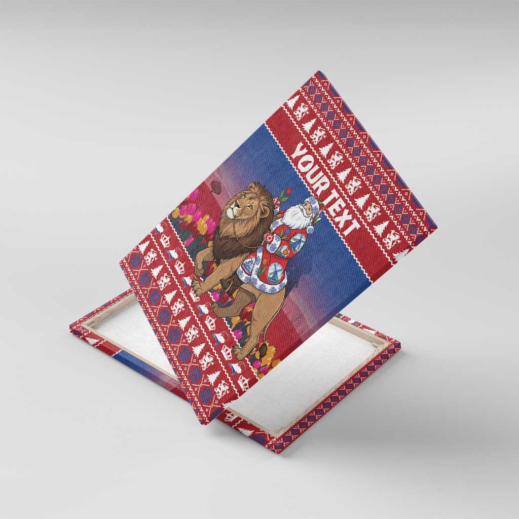 Netherlands Christmas Personalized Canvas Wall Art Santa Riding Lion Fijne Kerstdagen - Wonder Print Shop