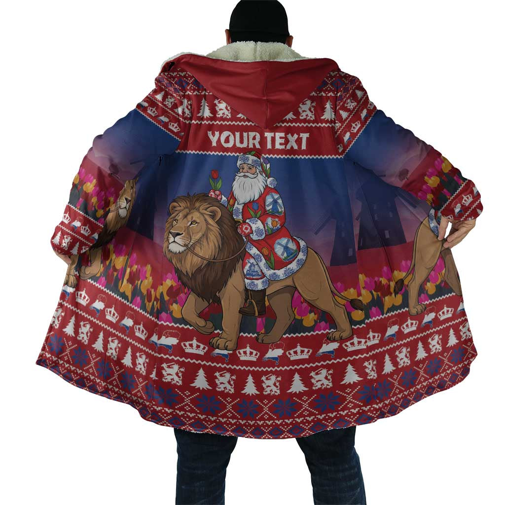 Netherlands Christmas Personalized Cloak Santa Riding Lion Fijne Kerstdagen - Wonder Print Shop