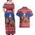Netherlands Christmas Personalized Couples Matching Off Shoulder Maxi Dress and Hawaiian Shirt Santa Riding Lion Fijne Kerstdagen - Wonder Print Shop