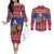 Netherlands Christmas Personalized Couples Matching Off The Shoulder Long Sleeve Dress and Long Sleeve Button Shirt Santa Riding Lion Fijne Kerstdagen - Wonder Print Shop