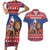 Netherlands Christmas Personalized Couples Matching Short Sleeve Bodycon Dress and Hawaiian Shirt Santa Riding Lion Fijne Kerstdagen - Wonder Print Shop