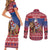 Netherlands Christmas Personalized Couples Matching Short Sleeve Bodycon Dress and Long Sleeve Button Shirt Santa Riding Lion Fijne Kerstdagen - Wonder Print Shop