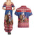 Netherlands Christmas Personalized Couples Matching Summer Maxi Dress and Hawaiian Shirt Santa Riding Lion Fijne Kerstdagen - Wonder Print Shop