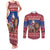 Netherlands Christmas Personalized Couples Matching Tank Maxi Dress and Long Sleeve Button Shirt Santa Riding Lion Fijne Kerstdagen - Wonder Print Shop