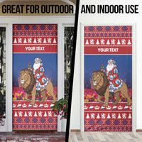 Netherlands Christmas Personalized Door Cover Santa Riding Lion Fijne Kerstdagen - Wonder Print Shop