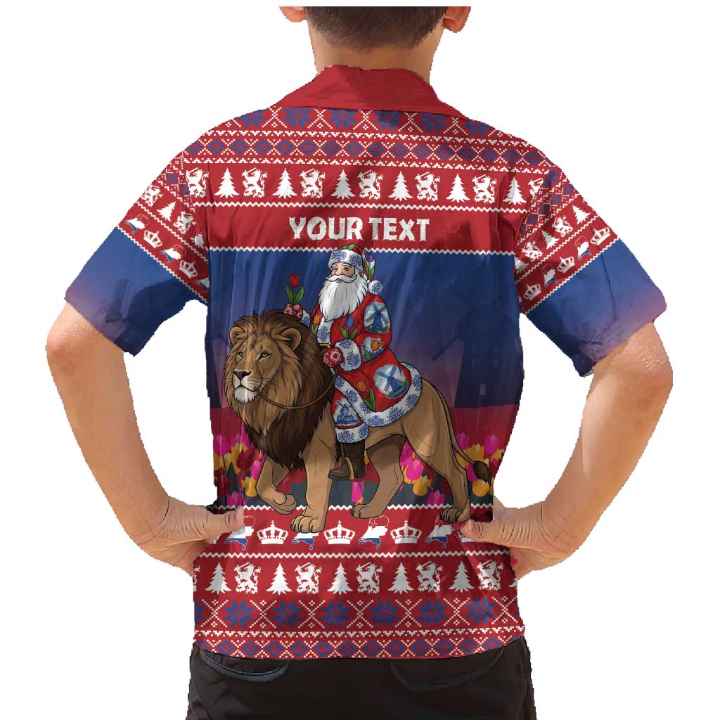 Netherlands Christmas Personalized Family Matching Mermaid Dress and Hawaiian Shirt Santa Riding Lion Fijne Kerstdagen - Wonder Print Shop