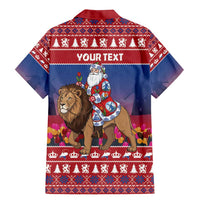 Netherlands Christmas Personalized Family Matching Mermaid Dress and Hawaiian Shirt Santa Riding Lion Fijne Kerstdagen - Wonder Print Shop