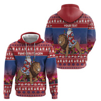 Netherlands Christmas Personalized Hoodie Santa Riding Lion Fijne Kerstdagen - Wonder Print Shop