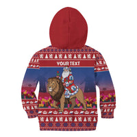 Netherlands Christmas Personalized Kid Hoodie Santa Riding Lion Fijne Kerstdagen - Wonder Print Shop