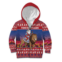 Netherlands Christmas Personalized Kid Hoodie Santa Riding Lion Fijne Kerstdagen - Wonder Print Shop