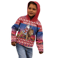 Netherlands Christmas Personalized Kid Hoodie Santa Riding Lion Fijne Kerstdagen - Wonder Print Shop