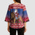 Netherlands Christmas Personalized Kimono Sleeve Blouse Santa Riding Lion Fijne Kerstdagen - Wonder Print Shop
