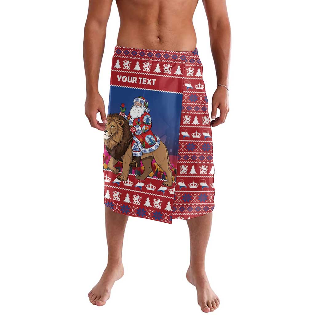 Netherlands Christmas Personalized Lavalava Santa Riding Lion Fijne Kerstdagen - Wonder Print Shop