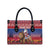 Netherlands Christmas Personalized Leather Bag Santa Riding Lion Fijne Kerstdagen - Wonder Print Shop