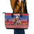 Netherlands Christmas Personalized Leather Tote Bag Santa Riding Lion Fijne Kerstdagen - Wonder Print Shop