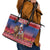 Netherlands Christmas Personalized Leather Tote Bag Santa Riding Lion Fijne Kerstdagen - Wonder Print Shop