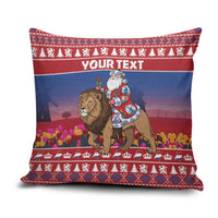 Netherlands Christmas Personalized Pillow Cover Santa Riding Lion Fijne Kerstdagen - Wonder Print Shop