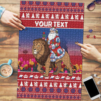 Netherlands Christmas Personalized Puzzle Santa Riding Lion Fijne Kerstdagen - Wonder Print Shop