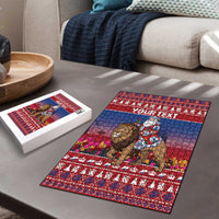 Netherlands Christmas Personalized Puzzle Santa Riding Lion Fijne Kerstdagen - Wonder Print Shop