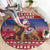Netherlands Christmas Personalized Round Carpet Santa Riding Lion Fijne Kerstdagen - Wonder Print Shop