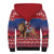 Netherlands Christmas Personalized Sherpa Hoodie Santa Riding Lion Fijne Kerstdagen - Wonder Print Shop