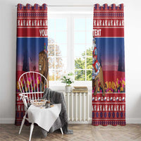 Netherlands Christmas Personalized Window Curtain Santa Riding Lion Fijne Kerstdagen - Wonder Print Shop