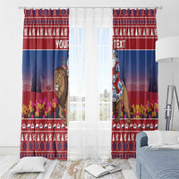 Netherlands Christmas Personalized Window Curtain Santa Riding Lion Fijne Kerstdagen - Wonder Print Shop