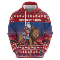 Netherlands Christmas Personalized Zip Hoodie Santa Riding Lion Fijne Kerstdagen - Wonder Print Shop