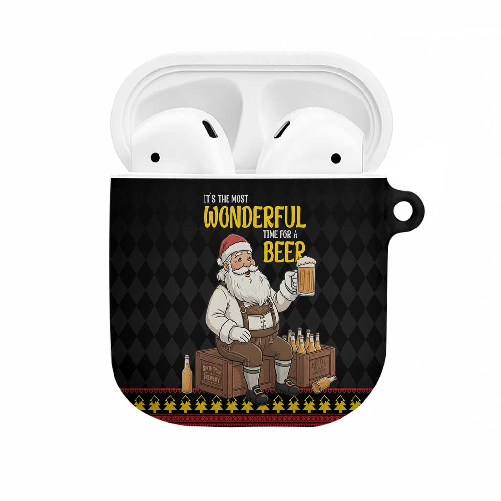Funny Santa Claus AirPods Case It's The Most Wonderful Time For A Beer - Wonder Print Shop