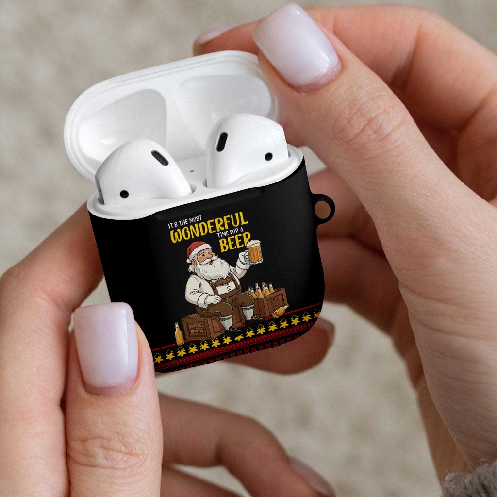 Funny Santa Claus AirPods Case It's The Most Wonderful Time For A Beer - Wonder Print Shop