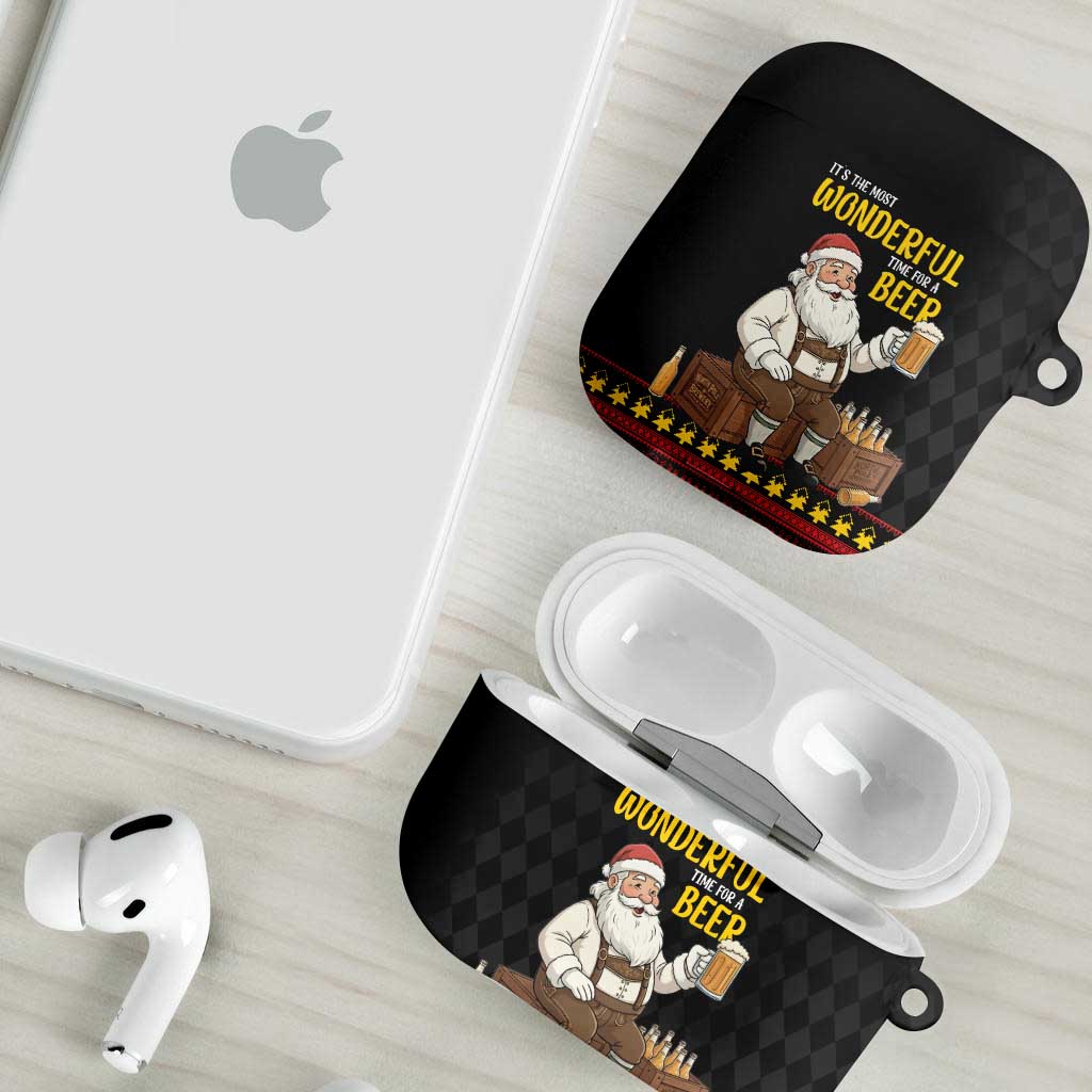 Funny Santa Claus AirPods Case It's The Most Wonderful Time For A Beer - Wonder Print Shop