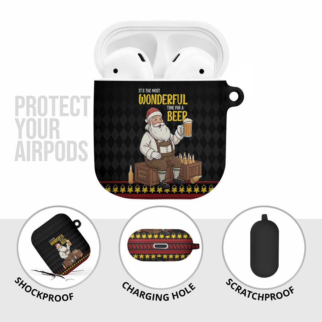 Funny Santa Claus AirPods Case It's The Most Wonderful Time For A Beer - Wonder Print Shop