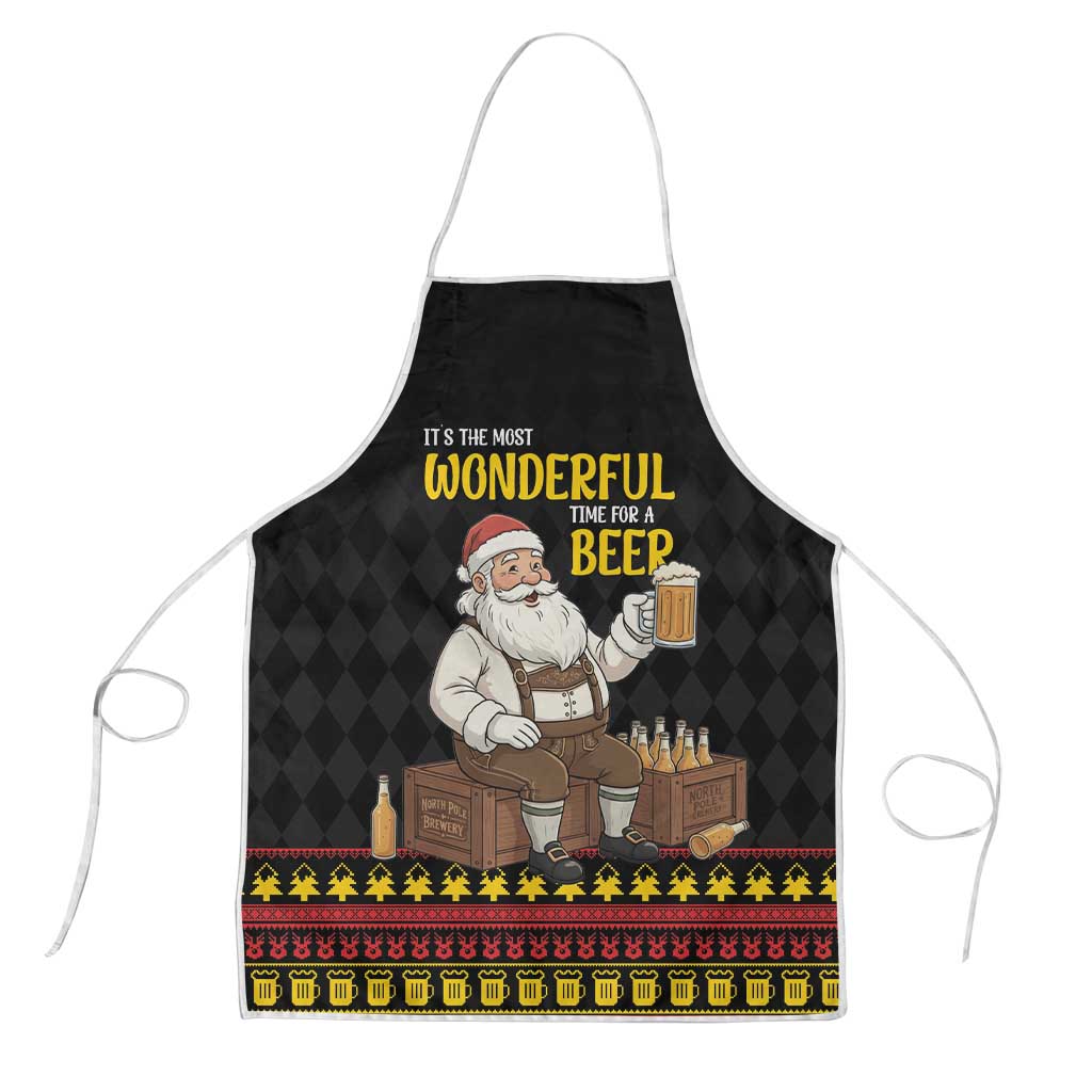 Funny Santa Claus Apron It's The Most Wonderful Time For A Beer - Wonder Print Shop