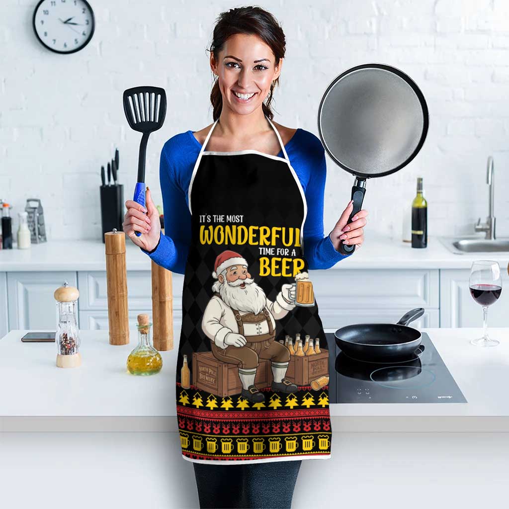 Funny Santa Claus Apron It's The Most Wonderful Time For A Beer - Wonder Print Shop