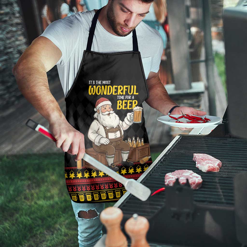 Funny Santa Claus Apron It's The Most Wonderful Time For A Beer - Wonder Print Shop