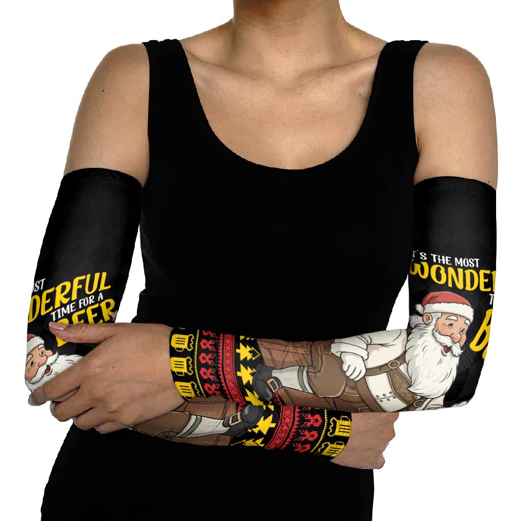 Funny Santa Claus Arm Sleeves It's The Most Wonderful Time For A Beer - Wonder Print Shop