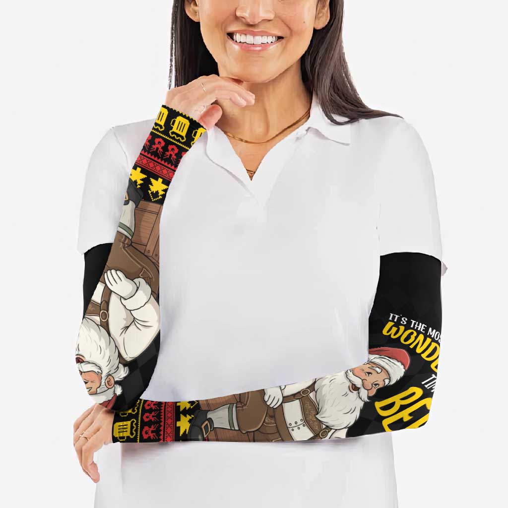 Funny Santa Claus Arm Sleeves It's The Most Wonderful Time For A Beer - Wonder Print Shop