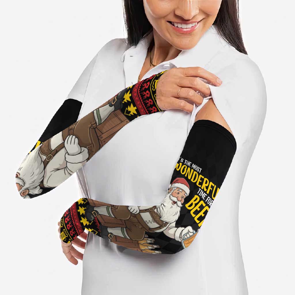 Funny Santa Claus Arm Sleeves It's The Most Wonderful Time For A Beer - Wonder Print Shop