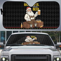 Funny Santa Claus Auto Sun Shade It's The Most Wonderful Time For A Beer - Wonder Print Shop